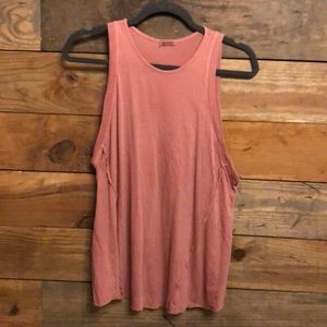 Sleeveless cotton tank top mauve color